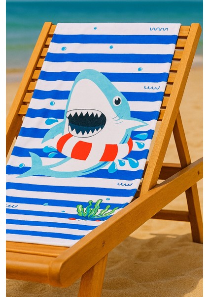 Köpek Balığı Desenli Plaj Havlusu 70X150