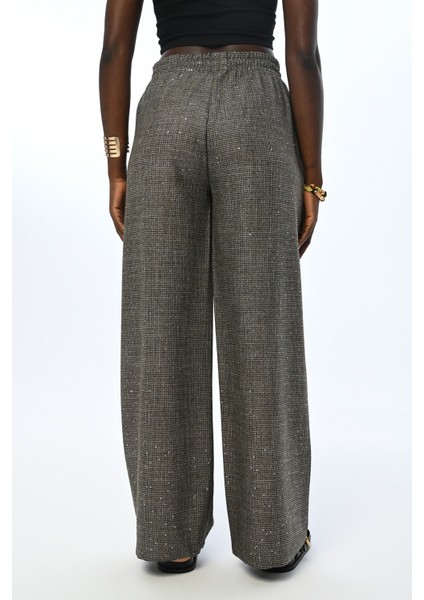 Kadın Beli Lastikli Bol Paça Pul Işlemeli Pantolon indirimleri