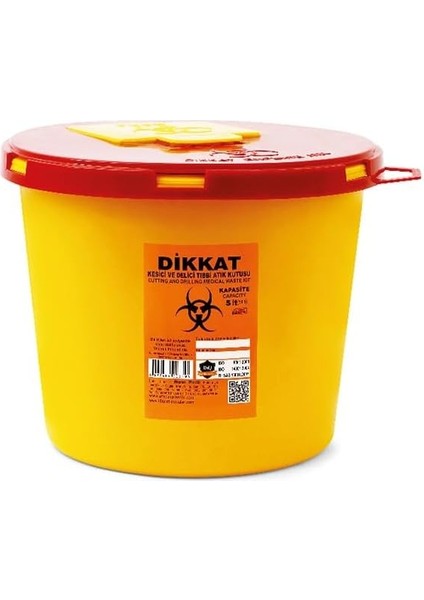 5 Adet Kesici ve Delici Tıbbi Enfekte Atık Kutusu 5 Lt.