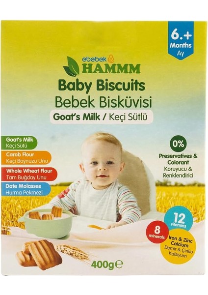 Hammm Keçi Sütlü Bebek Bisküvisi 400 gr