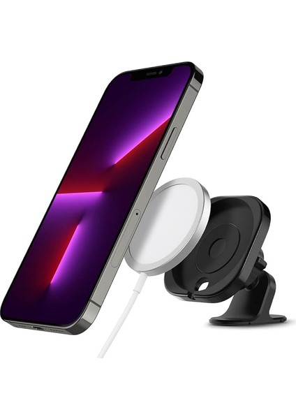 Magfit Dashboard Araç Içi Telefon Tutucu iPhone Için Magsafe Özellikli Şarj Aleti (Magsafe Dahil Değildir) Black - ACP03792