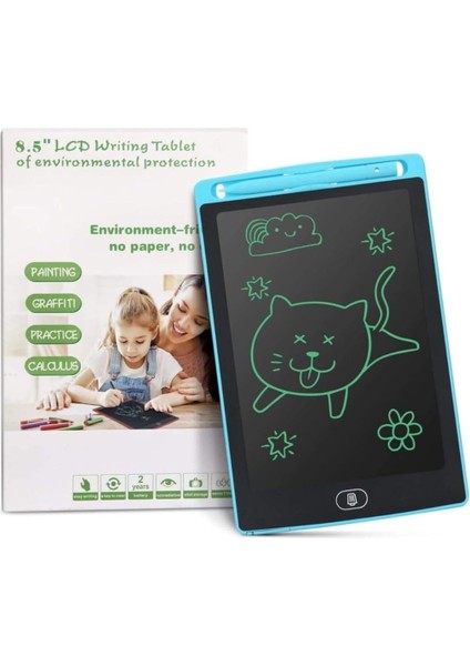 (1217) Grafik Yazı Çizim Tableti LCD 8.5 Inc Ekranlı Bilgisayar Kalemi Mıknatıslı Buzdolabı Yazı Tahtası ile Uyumlu