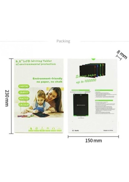 (1217) Grafik Yazı Çizim Tableti LCD 8.5 Inc Ekranlı Bilgisayar Kalemi Mıknatıslı Buzdolabı Yazı Tahtası ile Uyumlu modelleri