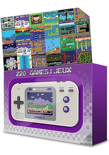 Arcade Gamer V Retro Konsol 220 Oyun Gri-Mor indirimleri