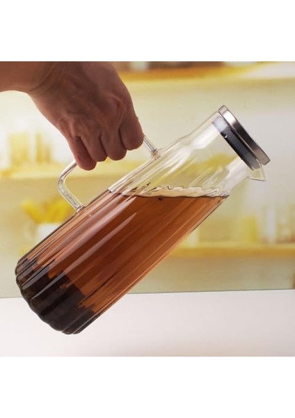 Metal Kapaklı Borosilikat Cam Yağdanlık ve Sürahi | 1000ML (11X26CM) Çok Amaçlı Içecek ve Sıvı Gıda Saklama modelleri