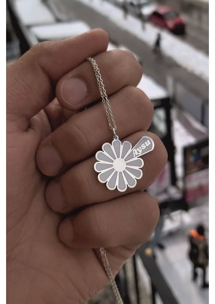 925 Ayar Gümüş Isimli Papatya Kolye