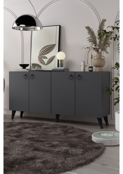 8201KB150-1CT Konsol, Tv Ünitesi Antrasit-Gümüş