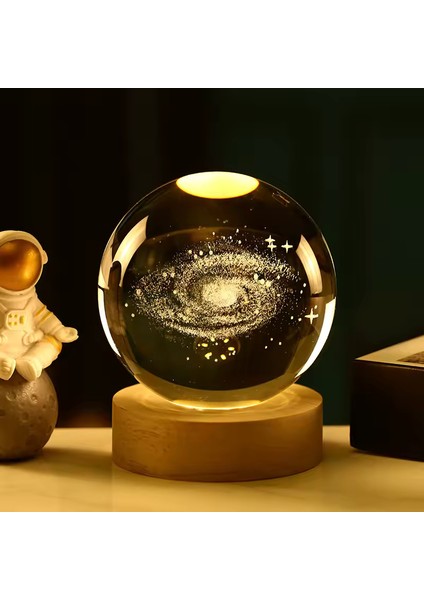 Kişiye Özel Işıklı Ahşap 2\'li Kristal Cam Küre 8*6cm fiyatları