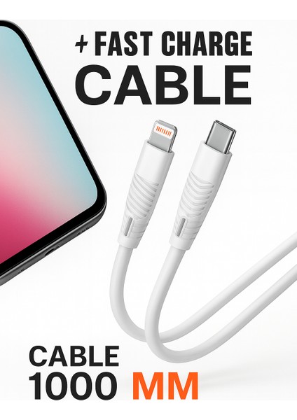 Aırb 1000MM Pd 25W Type-C Lightning Şarj Kablosu – Hızlı ve Güvenli Şarj fırsatları