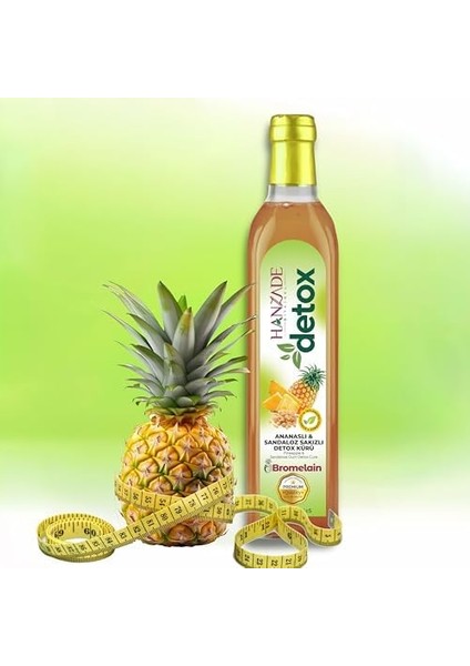 Hanzade Bitkisel Ananaslı & Sandaloz Sakızlı Detox Şurubu Kürü Bromelain 475 ml Güçlü Antioksidan Formül fiyatları