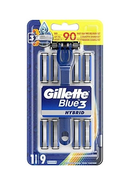 Gillette Blue3 Hybrid Erkek Tıraş Makinesi + Yedek Tıraş Bıçağı 9'lu modelleri