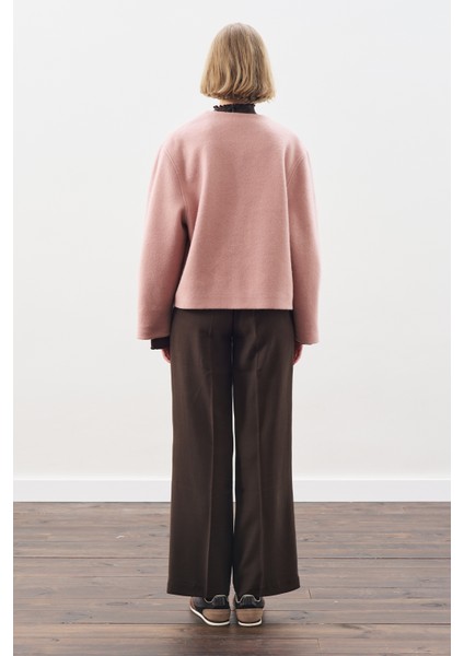 Yünlü Kısa Ceket Gülkurusu modelleri