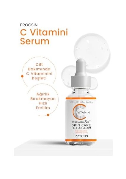 Procsın C Vitamini Serumu, Aydınlatıcı & Leke Karşıtı, Cilt Tonu Eşitleyici & Nemlendirici, Antioksidan Koruma & Canlandırıcı Bakım, 20 ml modelleri