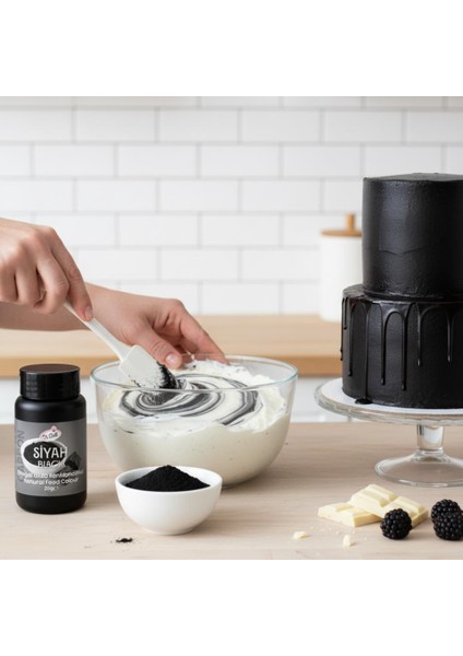 Toz Siyah Doğal Gıda Boyası 25 G – Bitkisel Kaynaklı, Pasta ve Tatlılar Için Katkısız Renk Boyası fiyatları