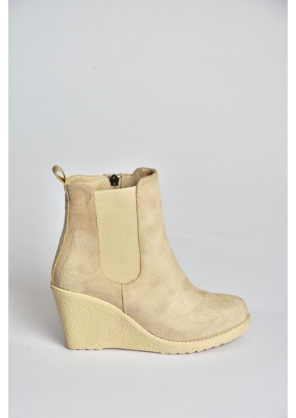 V361197002 Ten Süet Dolgu Topuklu Kadın Bot