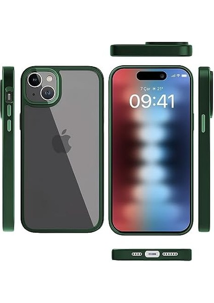 Labs 15 ile Uyumlu New Air Bumper Kılıf, Koruyucu Telefon Kılıfı (Koyu Yeşil) modelleri