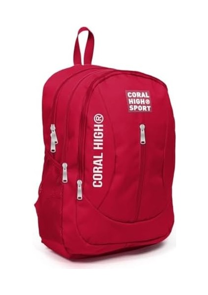 Sport Kırmızı Okul ve Günlük Sırt Çantası - Dört Gözlü - USB ve Aux Soketli fiyatları