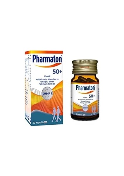 Pharmaton 50 Plus 30 Kapsül - Omega 3, Multivitamin ve Mineraller