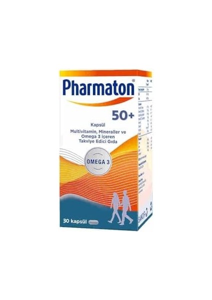 Pharmaton 50 Plus 30 Kapsül - Omega 3, Multivitamin ve Mineraller fiyatları