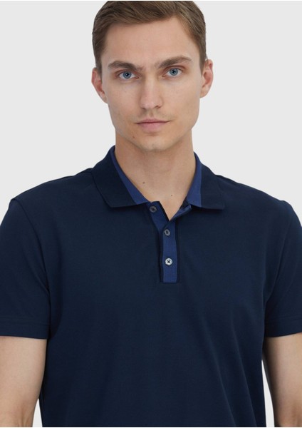 Lacivert Düz Polo Yaka %100 Pamuk T-Shirt modelleri