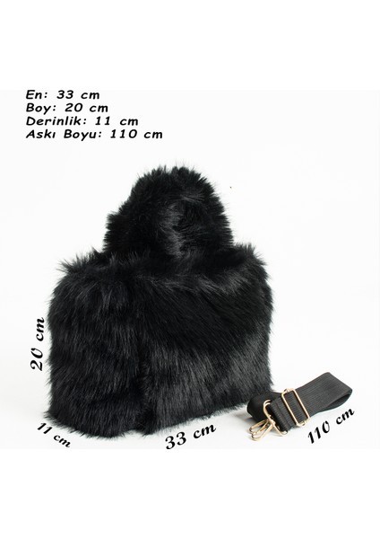 Pufy Kadın Peluş El ve Omuz Çantası Kulplu ve Ayarlanabilir Uzun Askılı indirimleri