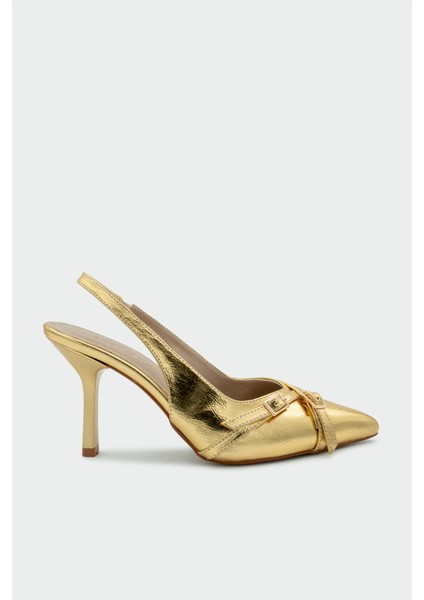 Nana Gold Tokalı Topuklu Ayakkabı