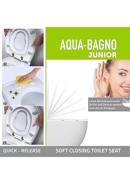 Bagno | Klozet Oturağı, Otomatik Kapanmalı Klozet Kapağı, D/o Şeklinde 2.0, Çıkarılabilir Klozet Kapağı, Beyaz (Junior) fırsatları