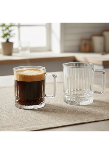 Elysia Dekor 6 Kişilik Cam Çay-Kahve Kupa Takımı – 6 x 210 Ml.