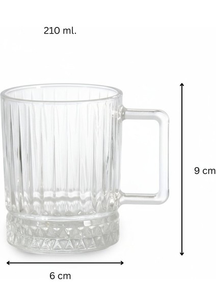 Elysia Dekor 6 Kişilik Cam Çay-Kahve Kupa Takımı – 6 x 210 Ml. fiyatları
