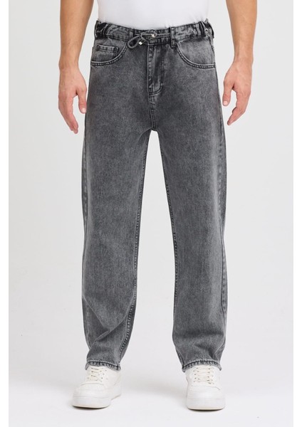 Reax 896 Beli Lastikli Ipli Baggy Bol Kesim Kot Pantolon