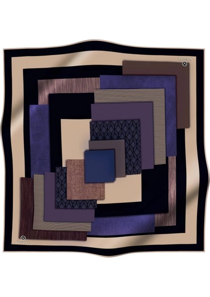 Twill Ipek Eşarp Mor - Siyah 17116-14 modelleri