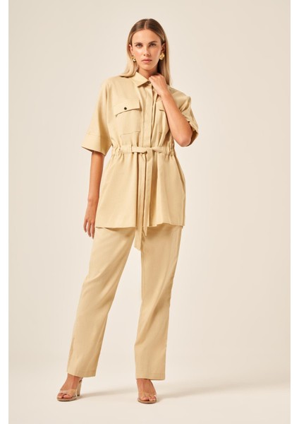 Ftz Kadın Keten Takım Bej 31196 fiyatları