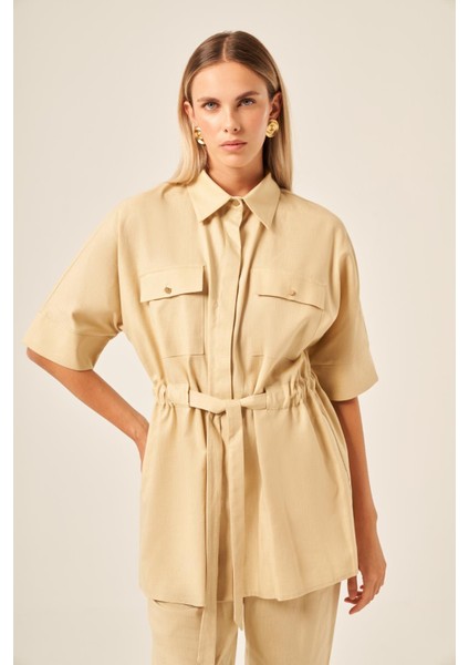 Ftz Kadın Keten Takım Bej 31196 modelleri