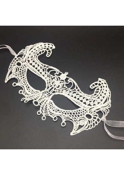 Beyaz Renk Dantel Kesim Balo Maskesi fiyatları