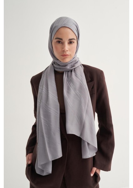 Simetrik Jakar Italyan Ipekli Şal Silver Gri modelleri