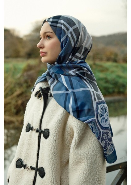 Echo Pamuk Şal Rustic Mavi