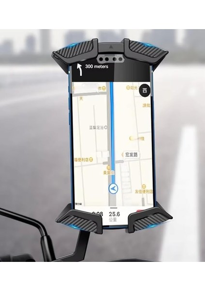 R25-MT25 Için Karbon Darbe Emici Titreşim Engelleyici Motosiklet Telefon Tutucu