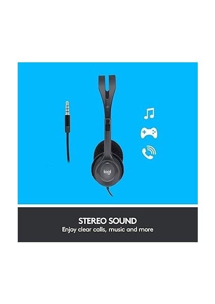 H111 Kablolu Stereo Kulak Üstü Mikrofonlu Kulaklık, Standart 3.5 mm Jak Girişi, 235 Kablo Uzunluğu, Siyah fiyatları