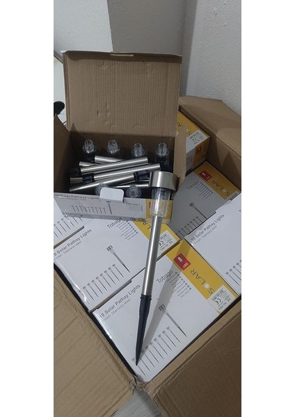 Bahçe Lambası, 10'lu LED Direk Aydınlatma Seti, Su Geçirmez IP44, Güneş Enerjili, Kolay Kurulum, Bahçe ve Dış Mekan Için