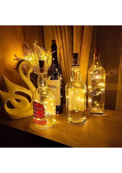 6 x Şişe Işığı 2 M 20 LED Şişe Işık Zinciri Mantar Işık Zinciri Pilli Şişe, Aydınlatma Dekorasyonu, Noel, Cadılar Bayramı, Parti, Düğün, Bahçe Için (Sıcak Beyaz) fiyatları