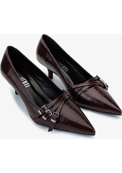 Kadın Suni Deri Bordo Topuklu Ayakkabı 1073 0510 Bn Ayk SK25-26 Bordo Dr fiyatları