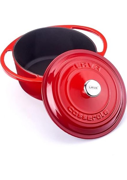 Metal Heritage Serisi - Döküm Tencere, Yuvarlak, 20 Cm, Kırmızı fiyatları