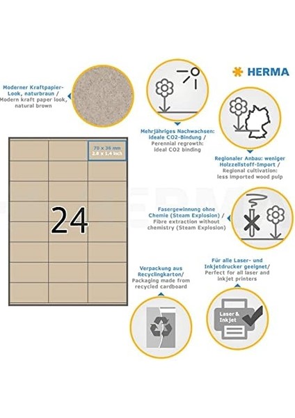 10753 Adres Çıkartması Dın A4 70 x 36 Mm, 20 Yaprak, Silphie Kağıdı, Mat Kendinden Yapışkanlı, 480 Yapışkan Etiket, Doğan modelleri