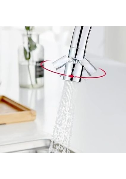 Çift Fonksiyonlu ve 360 Derece Dönebilen Başlıklı Musluk Başlığı, Su Tasarruflu Musluk Havalandırıcı, Elek Püskürtmeli Regülatör, Mutfak/banyo Için Uygun, 2 (M24 ve F22) Adaptör Dahil fırsatları