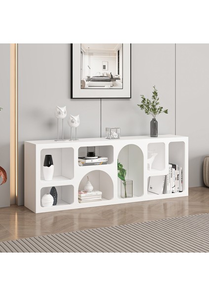 Bohem Kitaplık 135 cm Mebran - Beyaz fırsatları