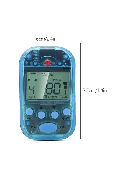 Mini LCD Dijital M50 Metronom - Gitar ve Tüm Enstrümanlar Için Ayarlanabilir Beat Tempo, Pil Dahil (Blue) fiyatları