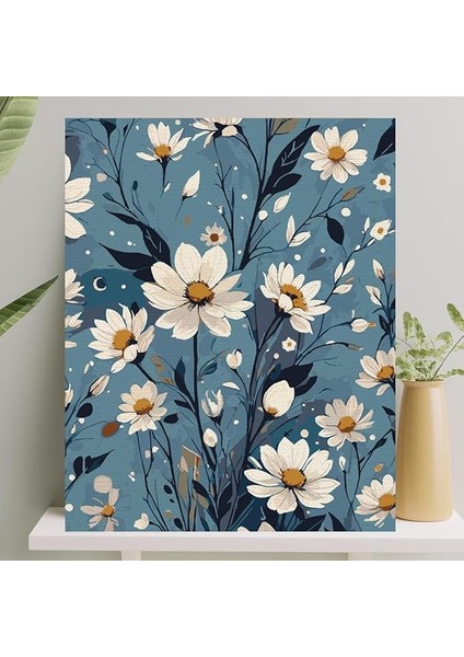 Hobi Sanat Papatya Tuval Seti Fırça ve Boya Dahil 40X50 cm Çıtalı Özellikli Sanatsal Malzeme