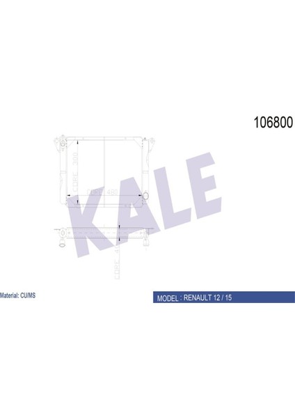 -0501132PF-106800 - Su Radyatörü Renault 12 Toros Tl,tx,stw 71=> (Mt) [2 Sıra Sık] [bakır] [480X300X40]