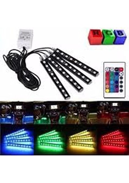 Car Accesories USB Girişli 9 Ledli Araç Içi Sese Duyarlı Ayak Altı Rgb LED Aydınlatma indirimleri