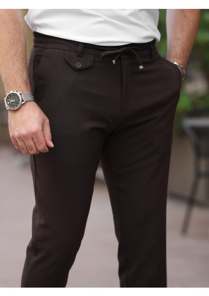 Ütü Gerektirmeyen Slim Fit Gofre Jogger